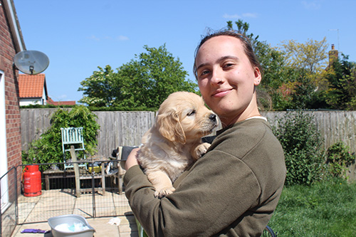 Me and baby Buffy!!! This is the first day we met her, she was 6 weeks old at this point.