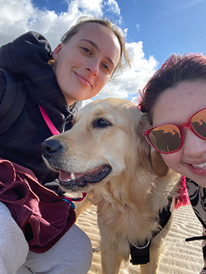 Myself, my wife Jas and Buffy celebrating Buffy's first birthday on the beach